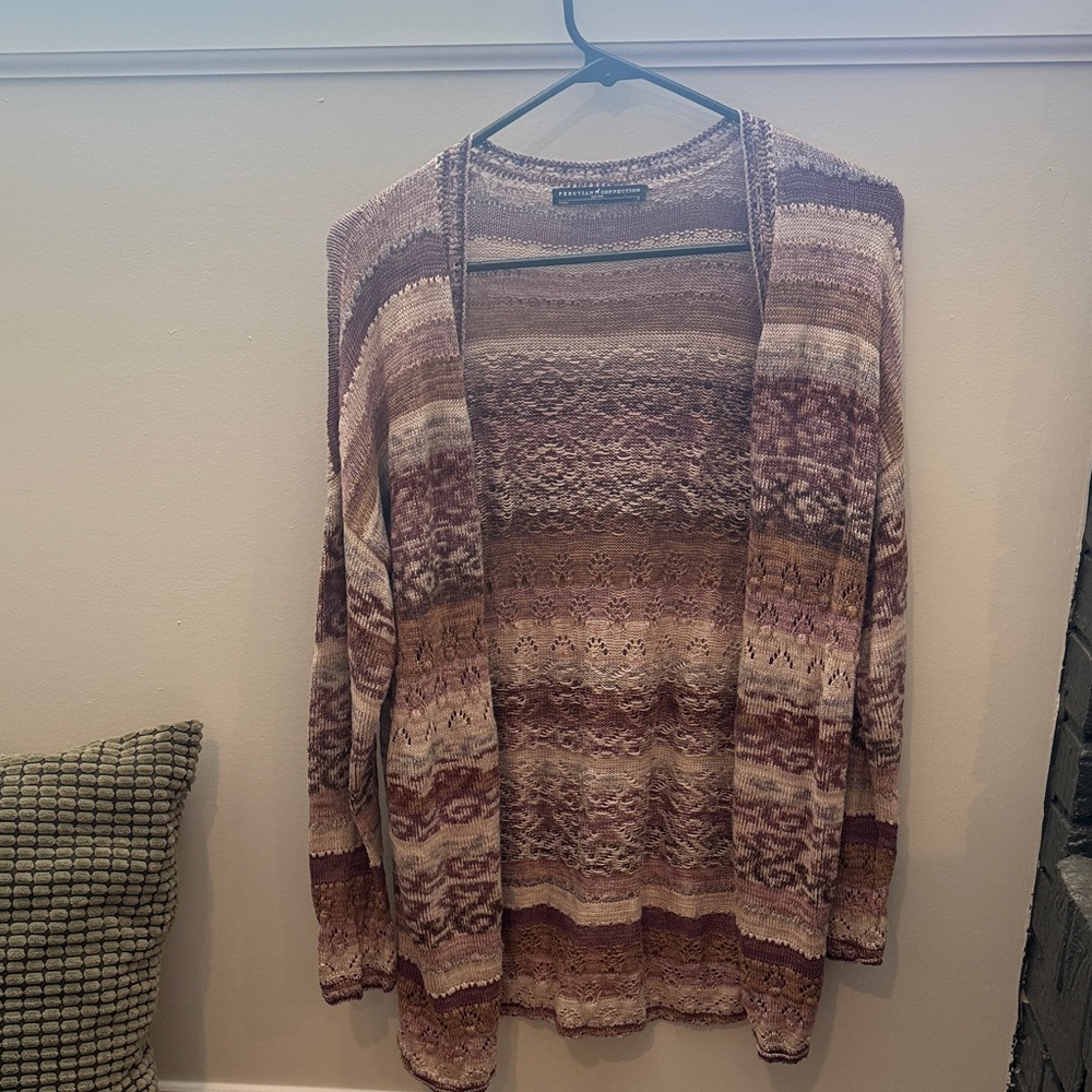 Elegant Striped Knit Cardigan